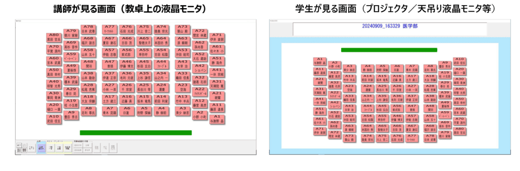 表示画面例：出席